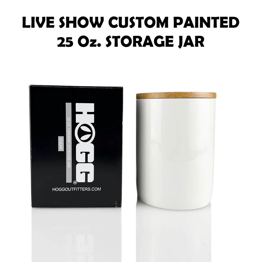 LIVE SHOW Custom Painted Storage Jar w/Bamboo Lid - 25 Oz