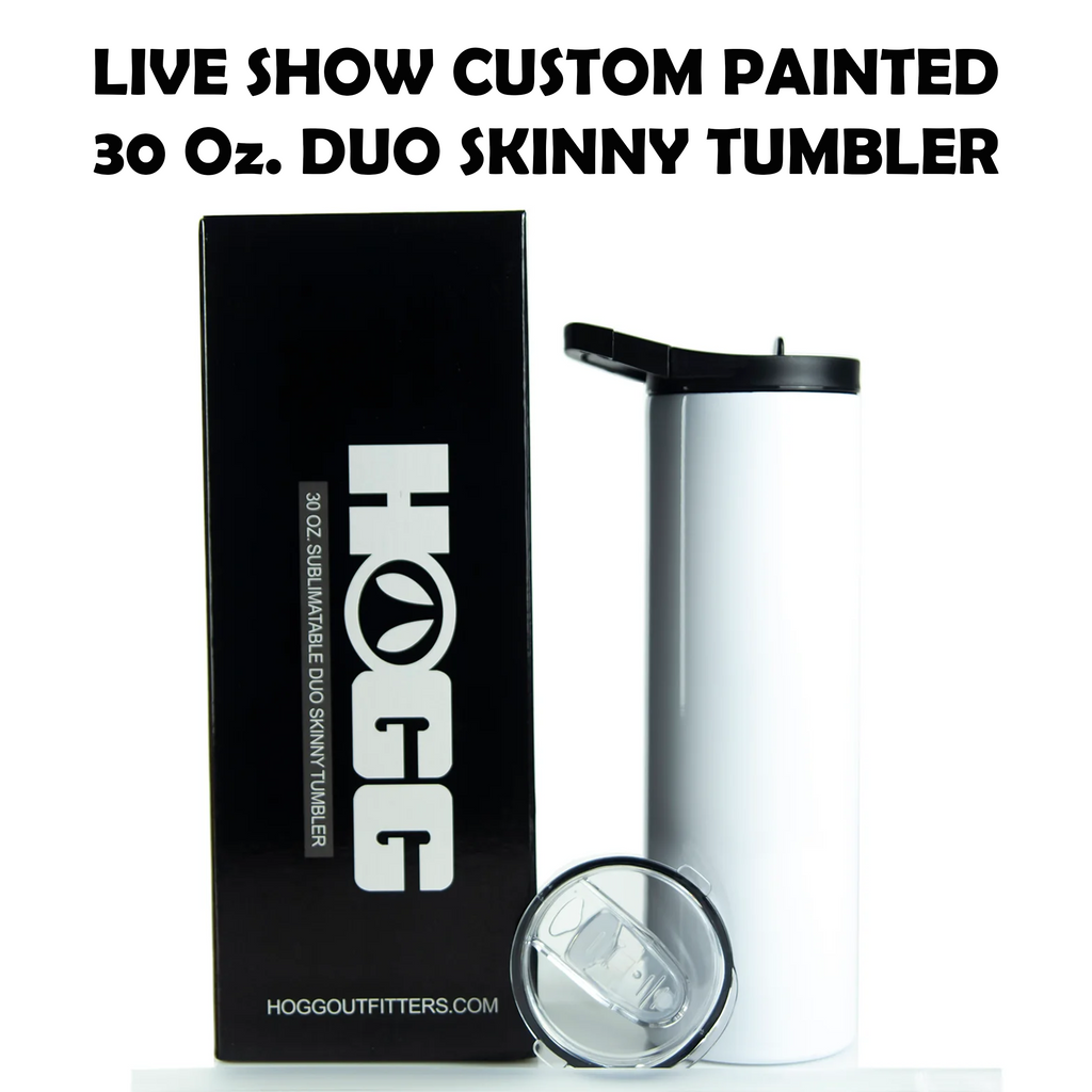LIVE SHOW Custom Painted Stainless Skinny Tumbler Duo w/Sliding Lid and Straw- 30 Oz