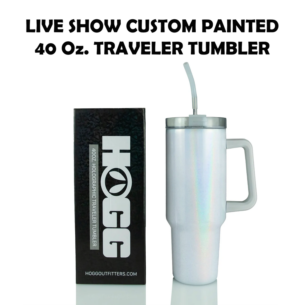 LIVE SHOW Custom Painted Stainless Steel Holographic Traveler Tumbler - 40 Oz