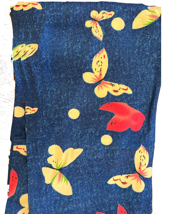 Blue Butterfly Print Full Length One Size Leggings