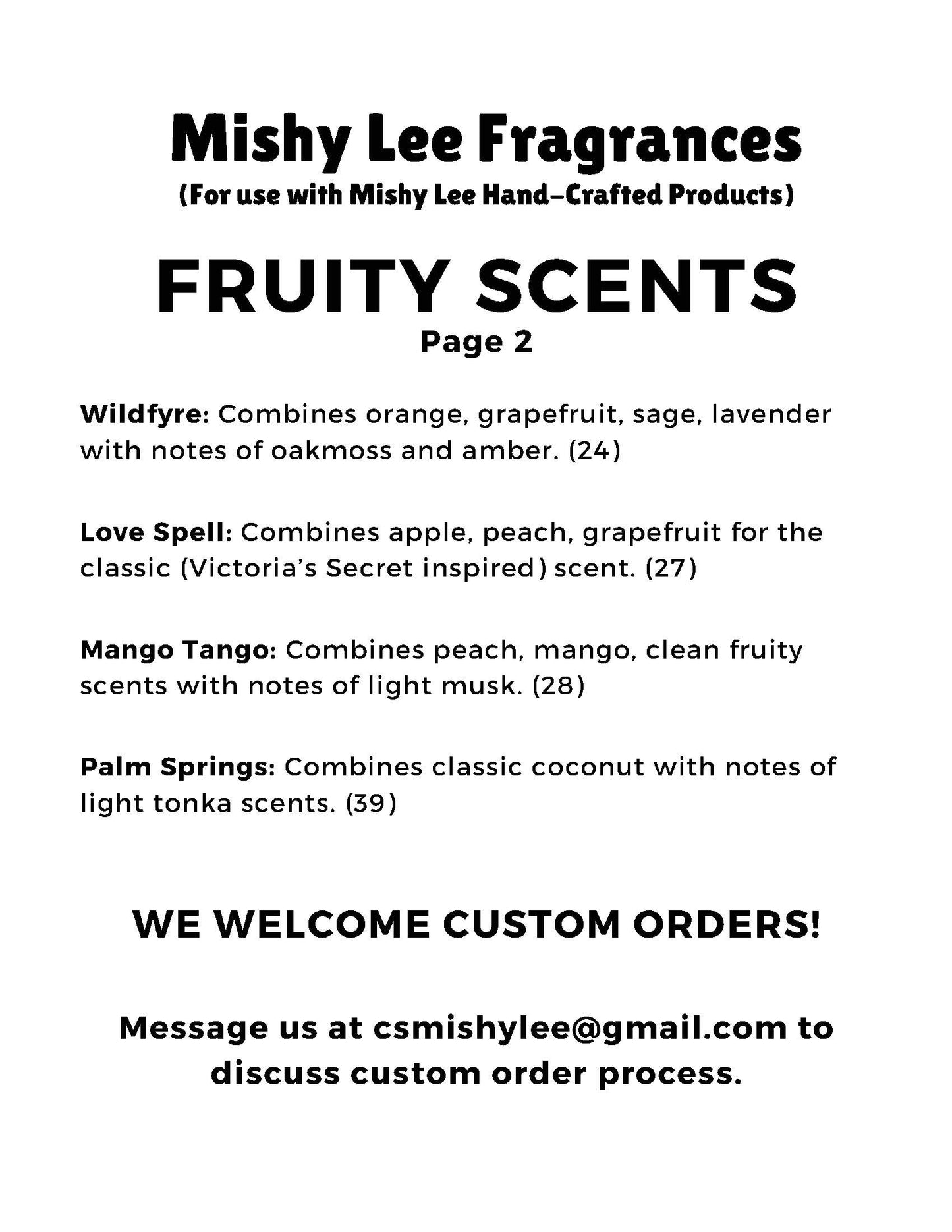 Scent List