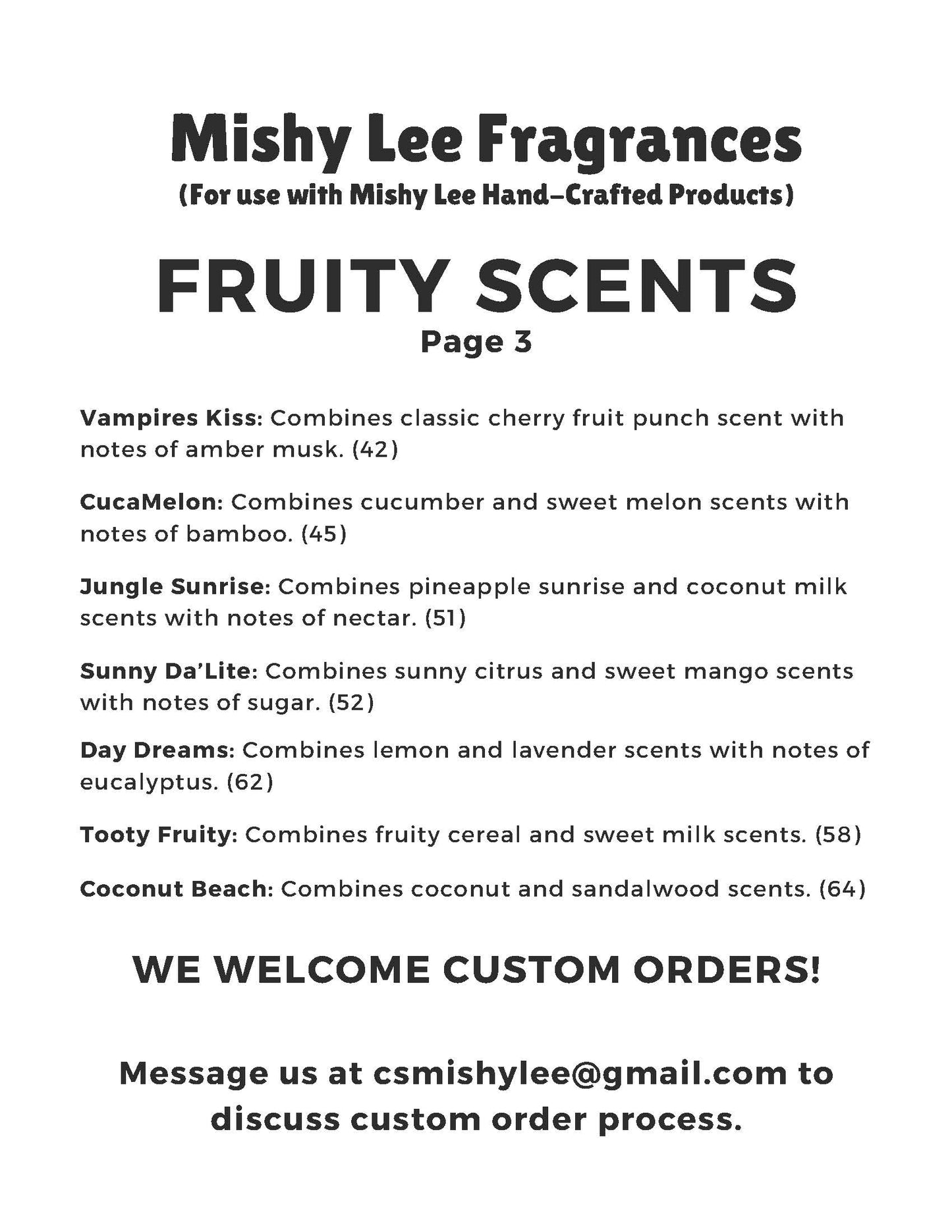 Scent List