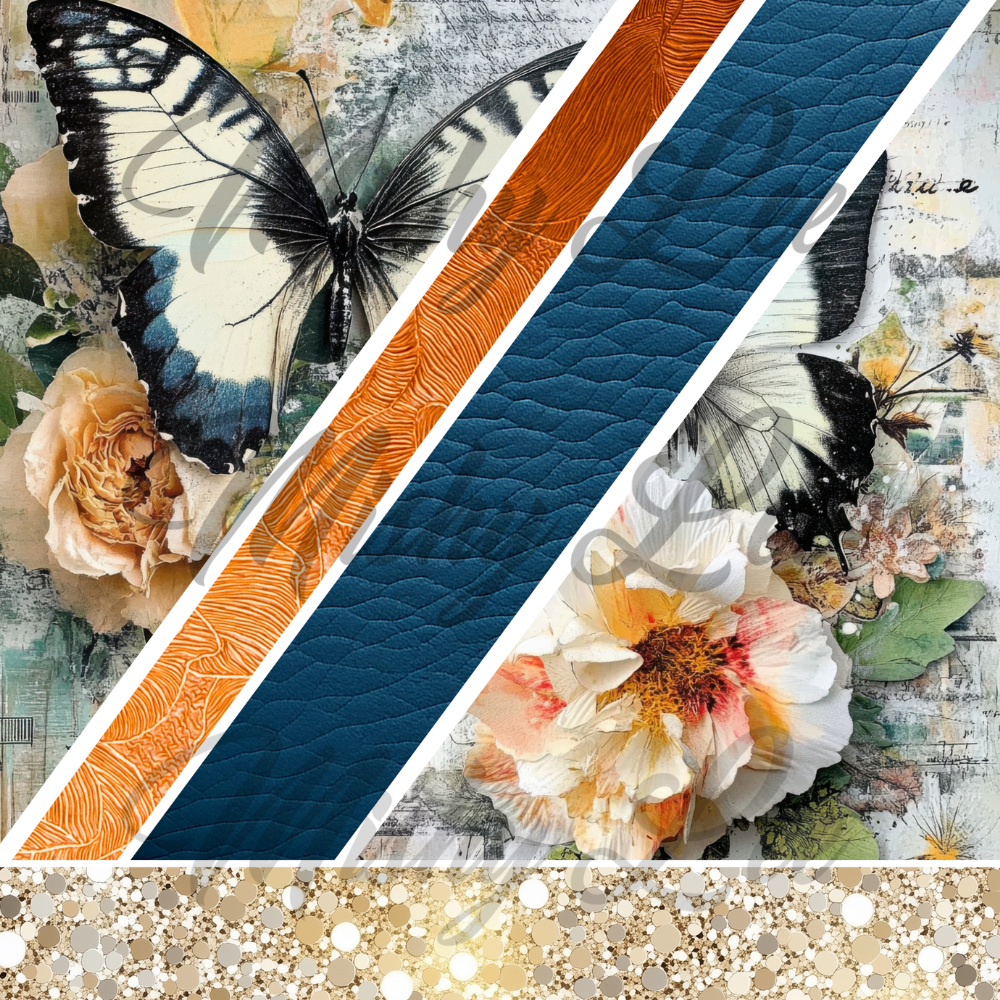 Blue Leather Butterfly - #13