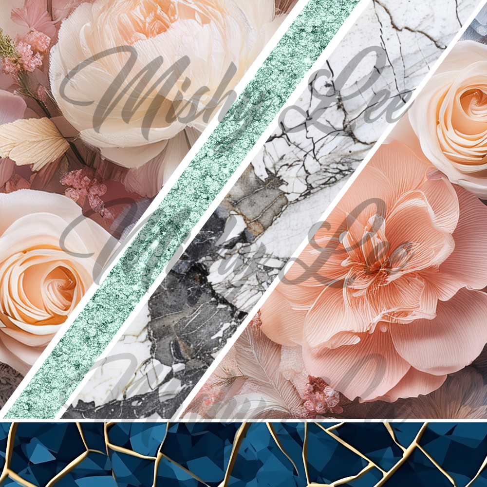 Pink Blue Floral - #21