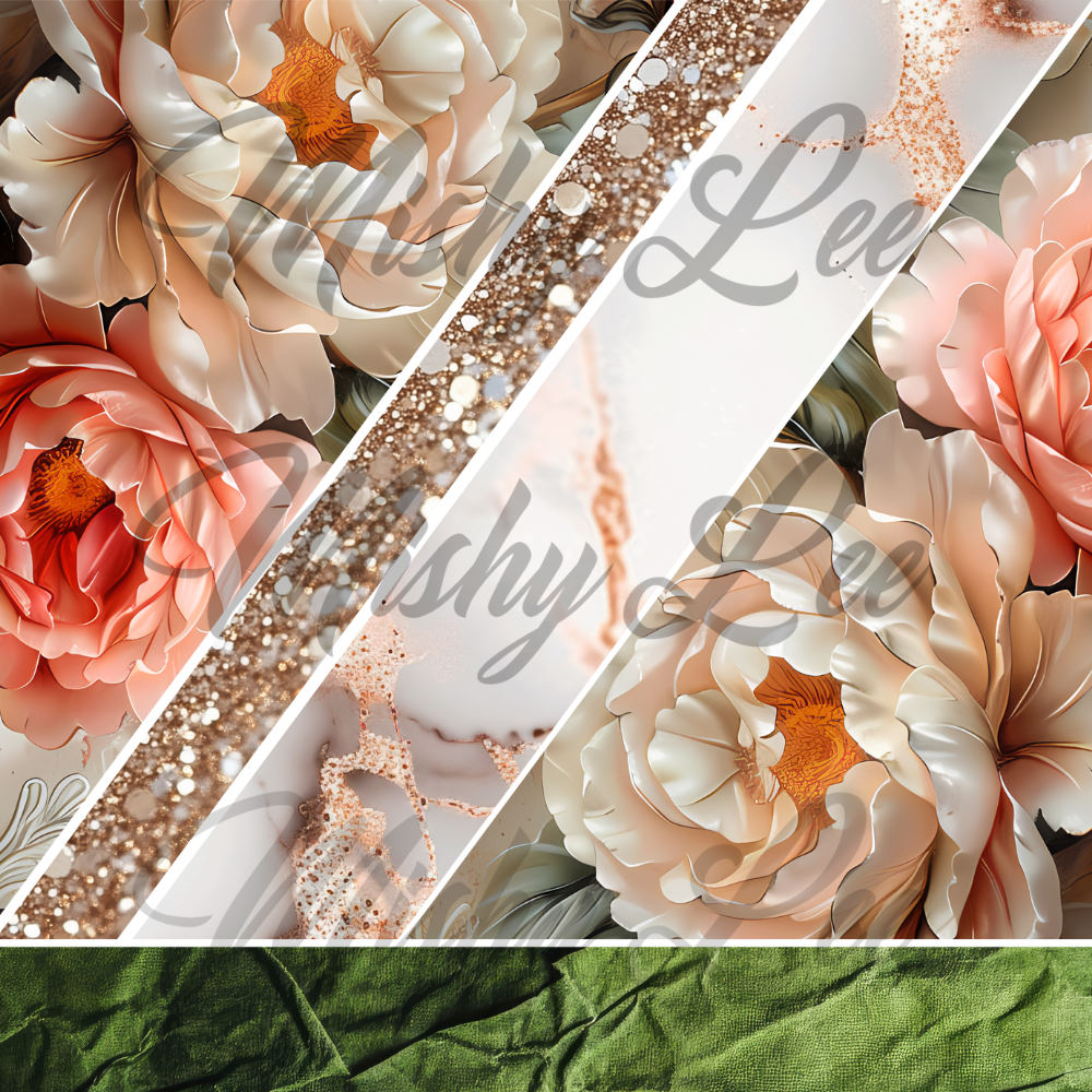 Peach Green Floral - #24
