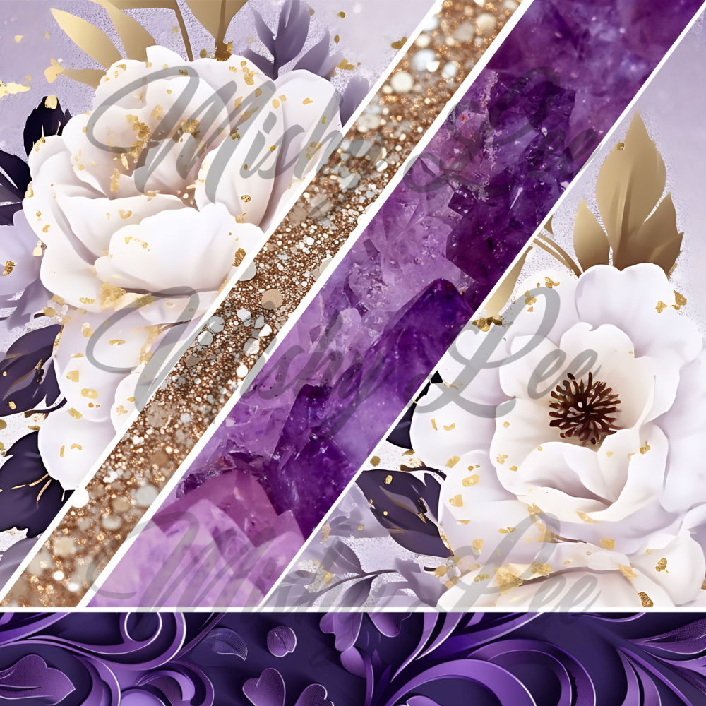 Purple Gold Floral - #25