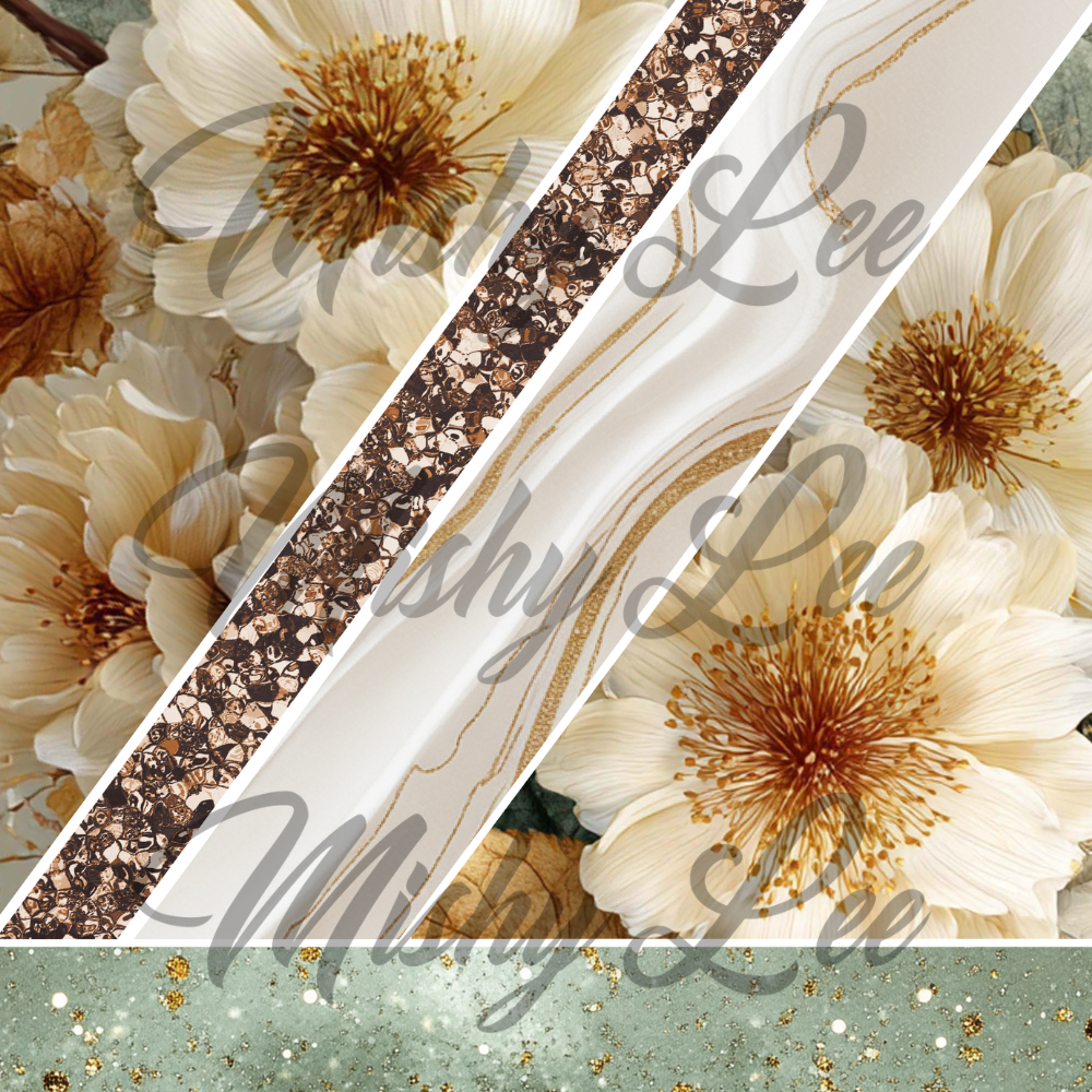 White Flaked Floral - #28
