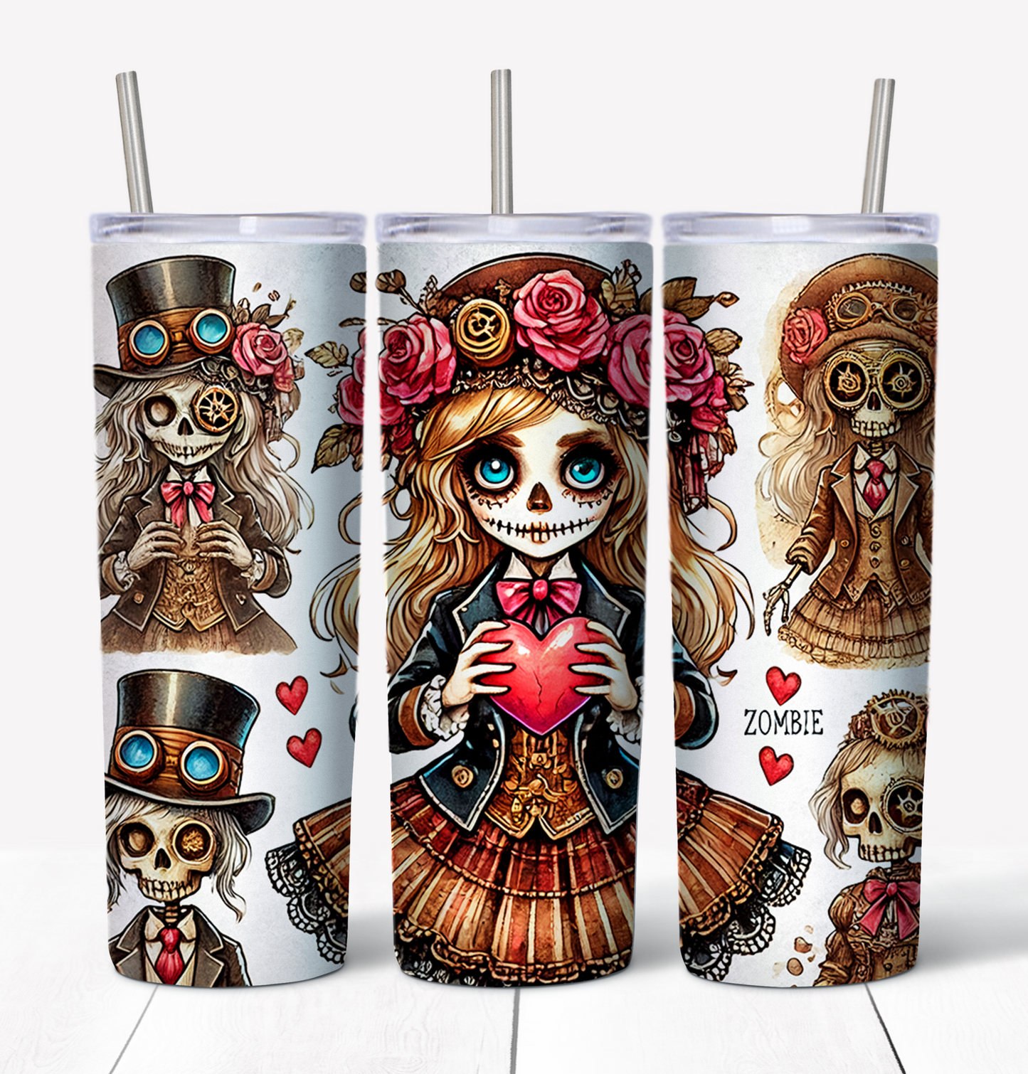 Valentines Z Girl 2 Skinny Tumbler w/Sliding Lid and Straw- 20 Oz