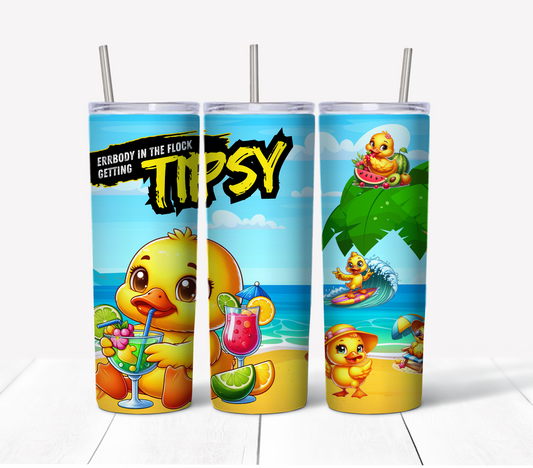 Flock Tipsy Skinny Tumbler w/Sliding Lid and Straw- 20 Oz