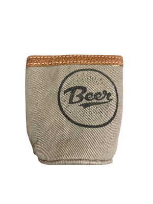 Myra Bag Canvas Leather Can Cooler Drink Holder- BEER