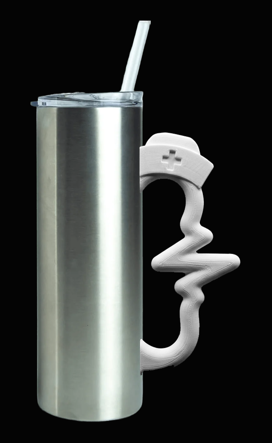 Nurse Heartbeat Tumbler Handle 3D Printing STL – Digital Download