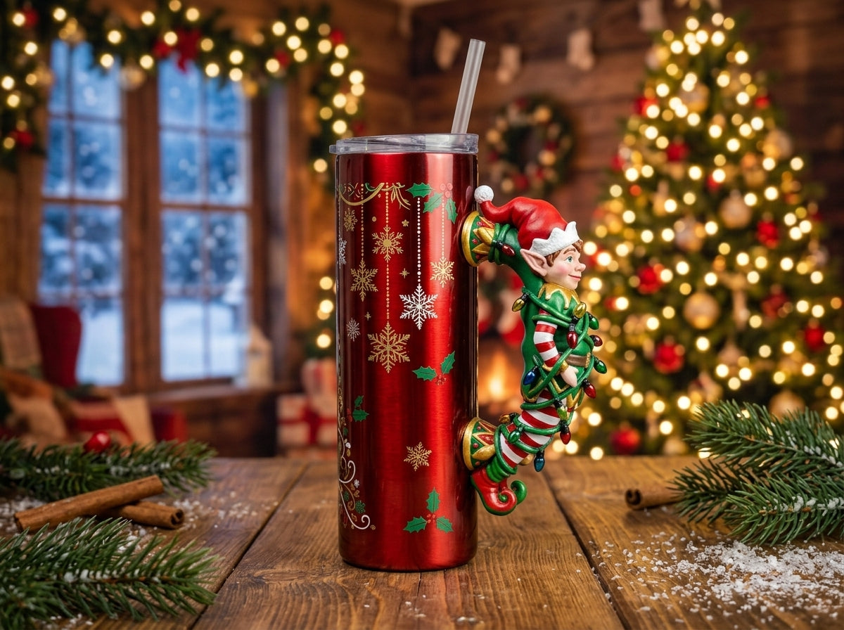 Elf in Lights Tumbler Handle 3D Printing STL – Digital Download