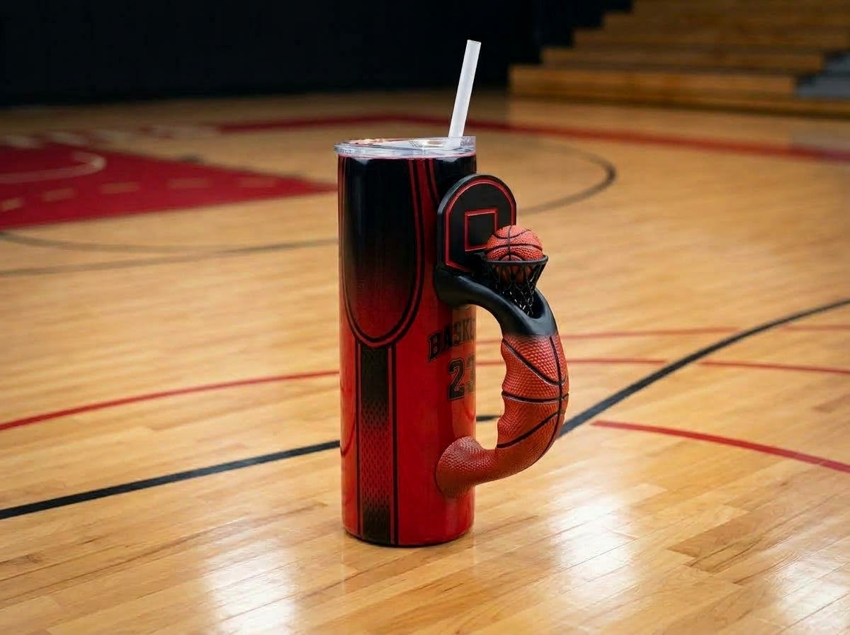 Basketball Hoop Tumbler Handle 3D Printing STL – Digital Download