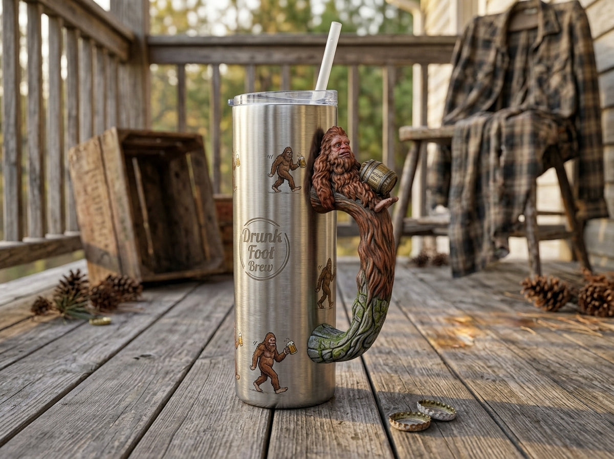 Drunk Bigfoot Tumbler Handle 3D Printing STL – Digital Download