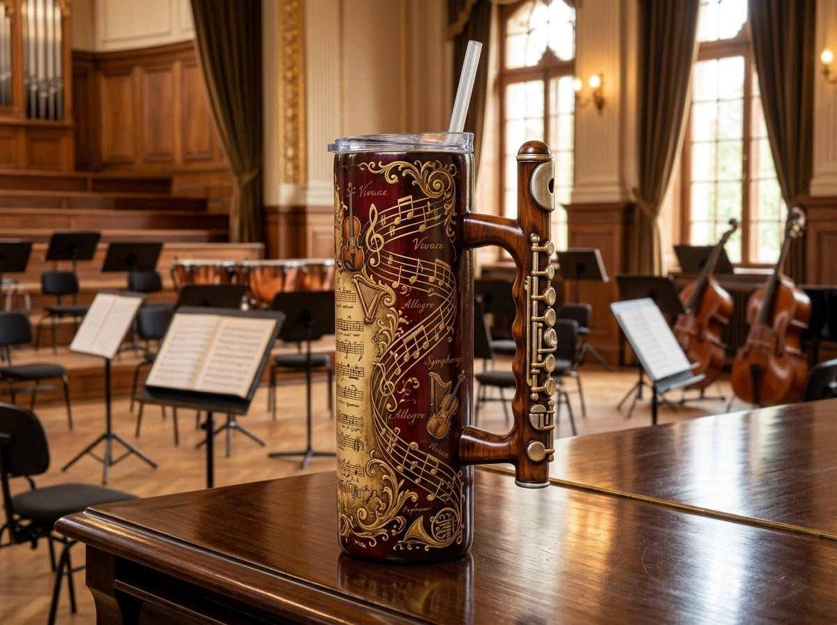 Flute V2 Tumbler Handle 3D Printing STL – Digital Download