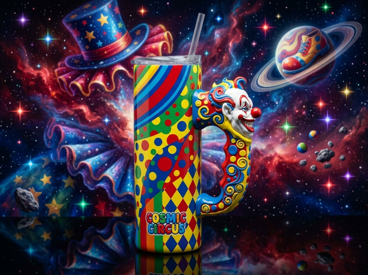 Swirl Clown V1 Tumbler Handle 3D Printing STL – Digital Download