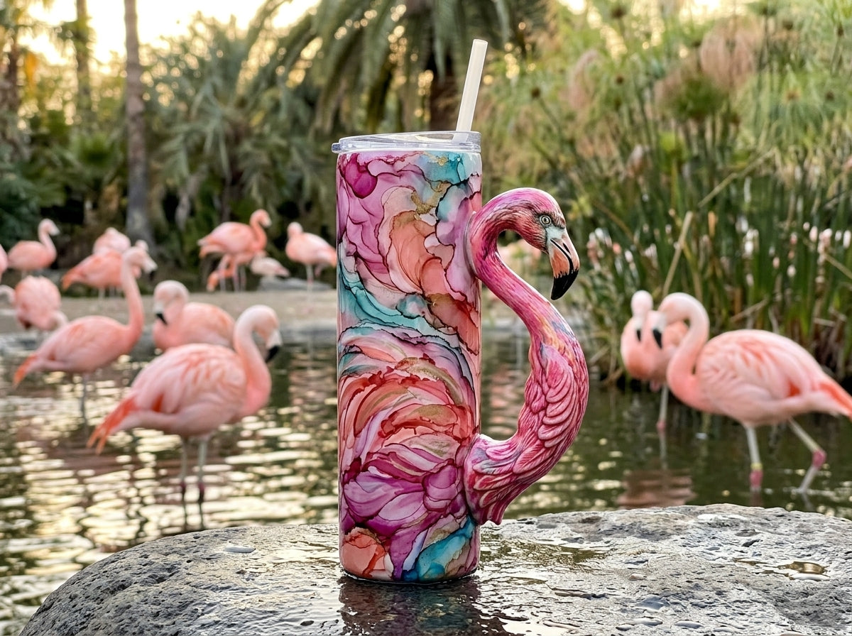 Flamingo Tumbler Handle 3D Printing STL – Digital Download