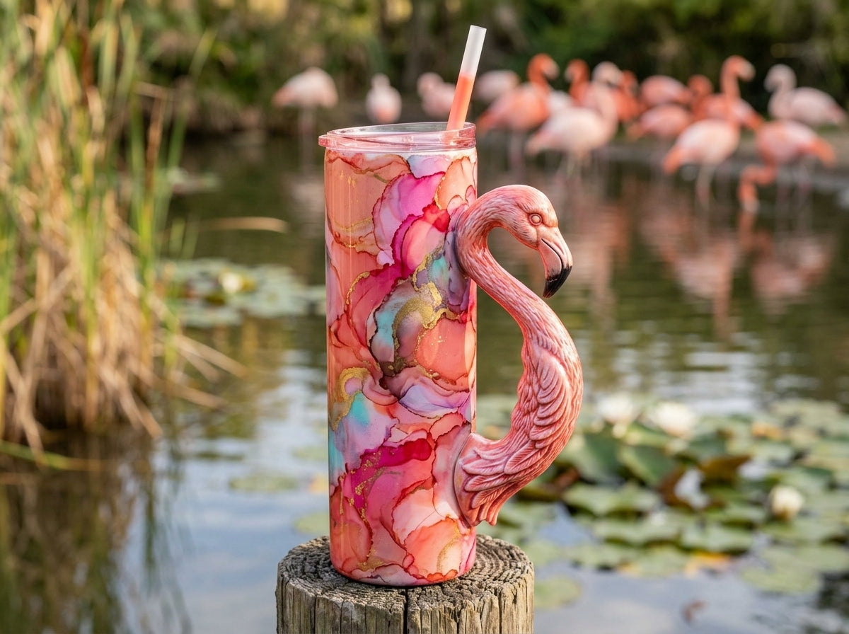 Flamingo Tumbler Handle 3D Printing STL – Digital Download