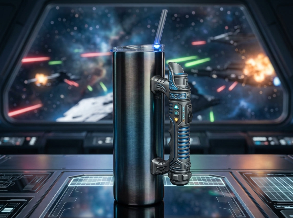 Futuristic Light Gripper V1 Tumbler Handle 3D Printing STL – Digital Download