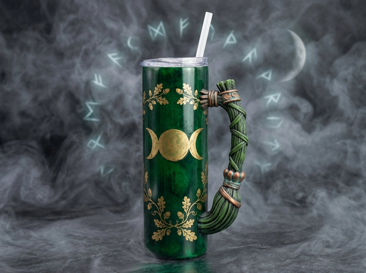 Witch Broom V2 Tumbler Handle 3D Printing STL – Digital Download