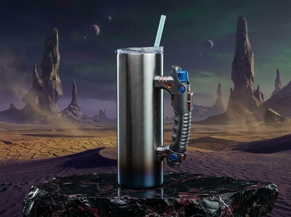 Futuristic Light Gripper V3 Tumbler Handle 3D Printing STL – Digital Download