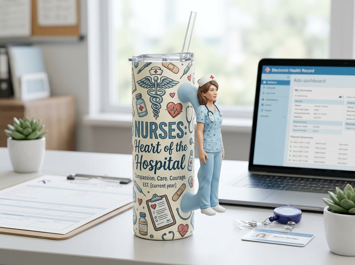 Standing Nurse Tumbler Handle 3D Printing STL – Digital Download