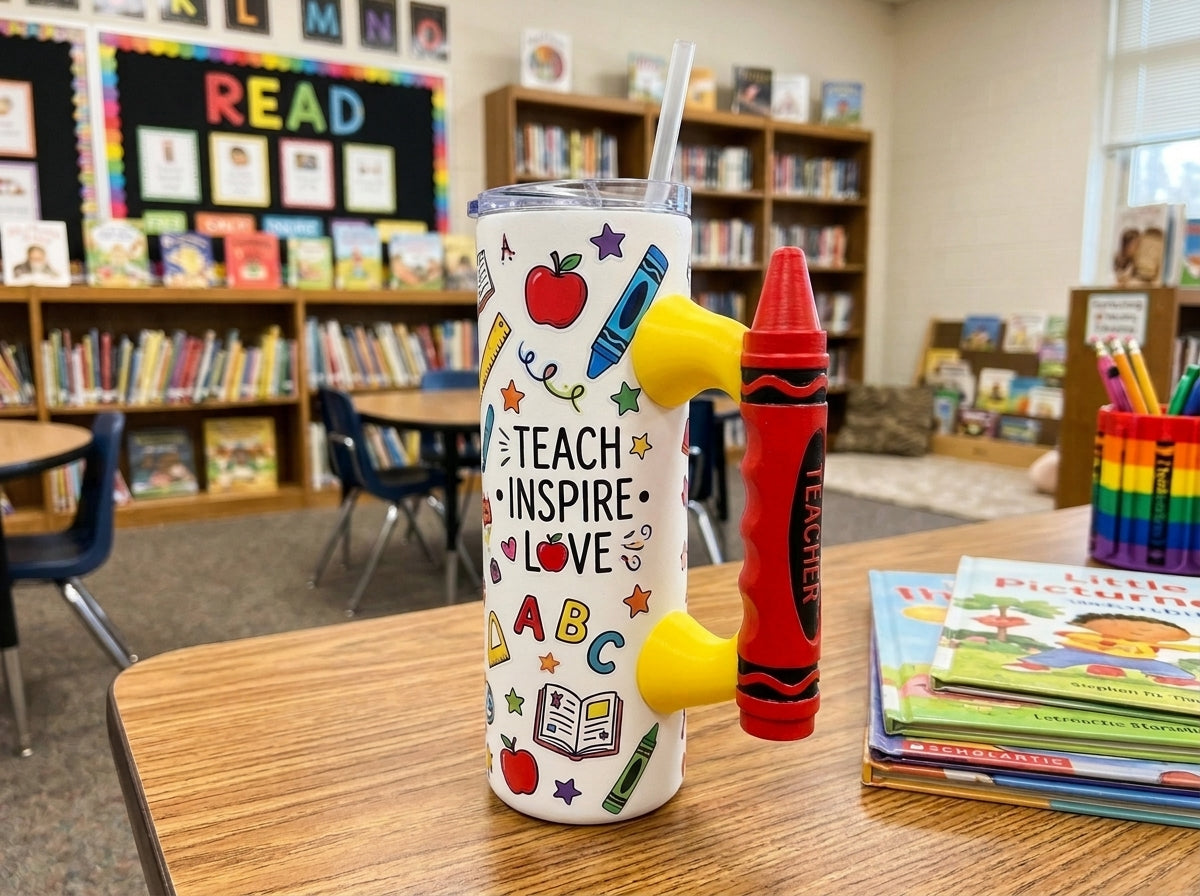 School Daze Series Tumbler Handle 3D Printing STL – Digital Download