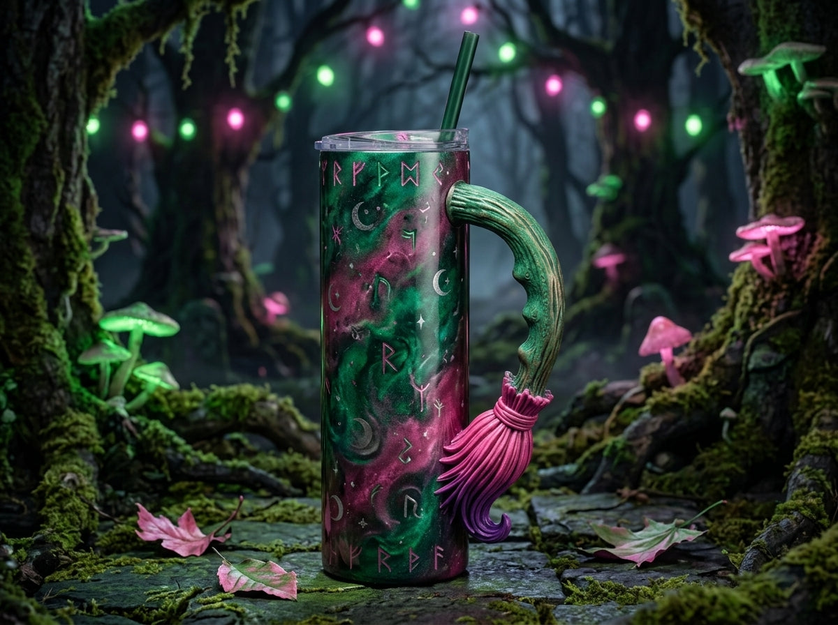Witch Broom V3 Tumbler Handle 3D Printing STL – Digital Download