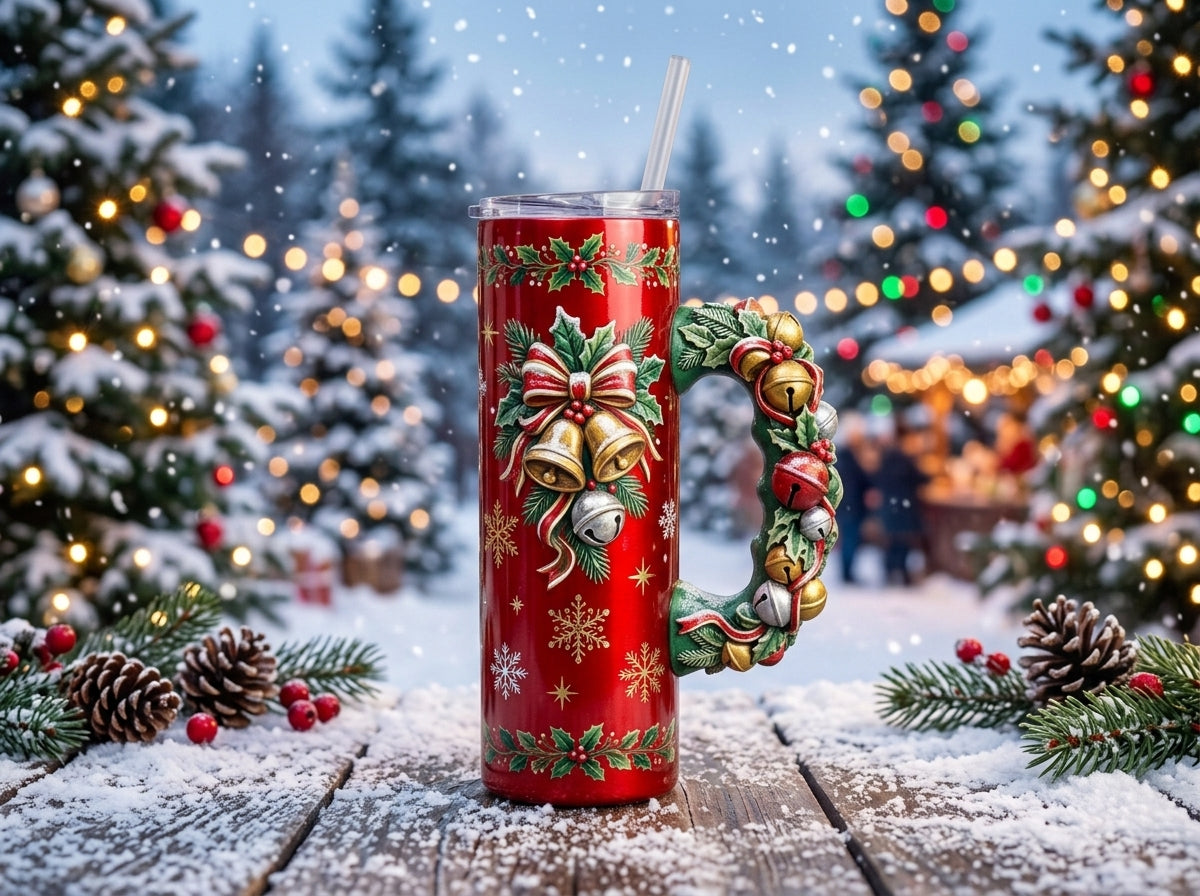 Jingle Bells Tumbler Handle 3D Printing STL – Digital Download