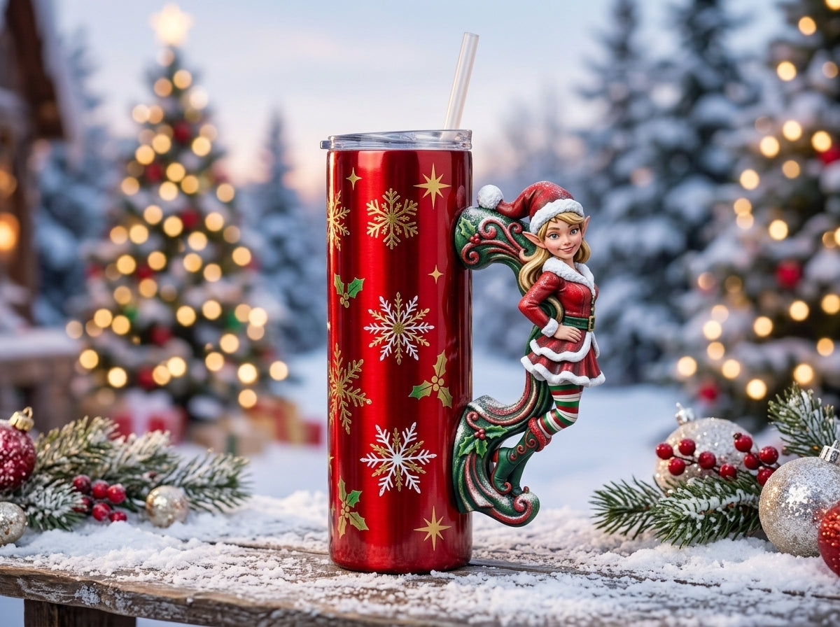 Christmas Girl Elf Tumbler Handle 3D Printing STL – Digital Download