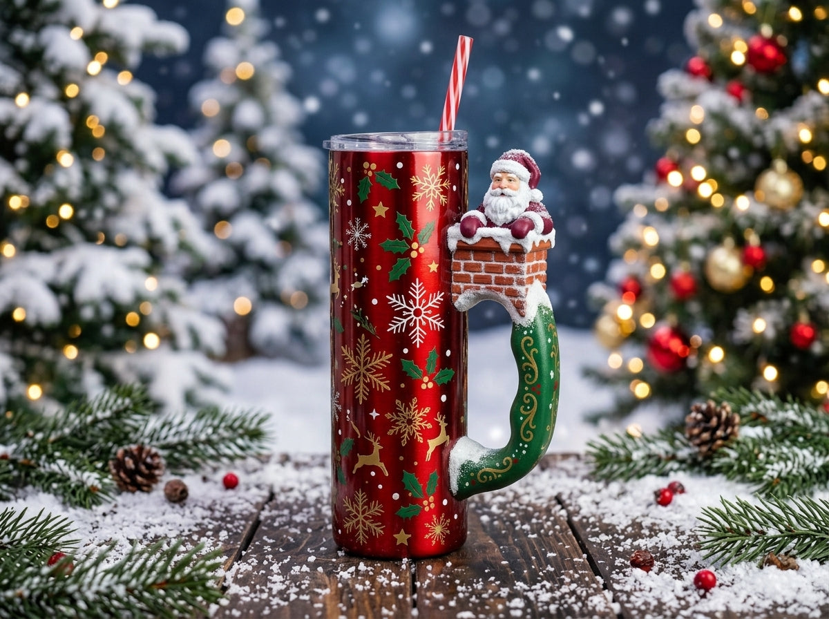Santa Chimney V2 Tumbler Handle 3D Printing STL – Digital Download