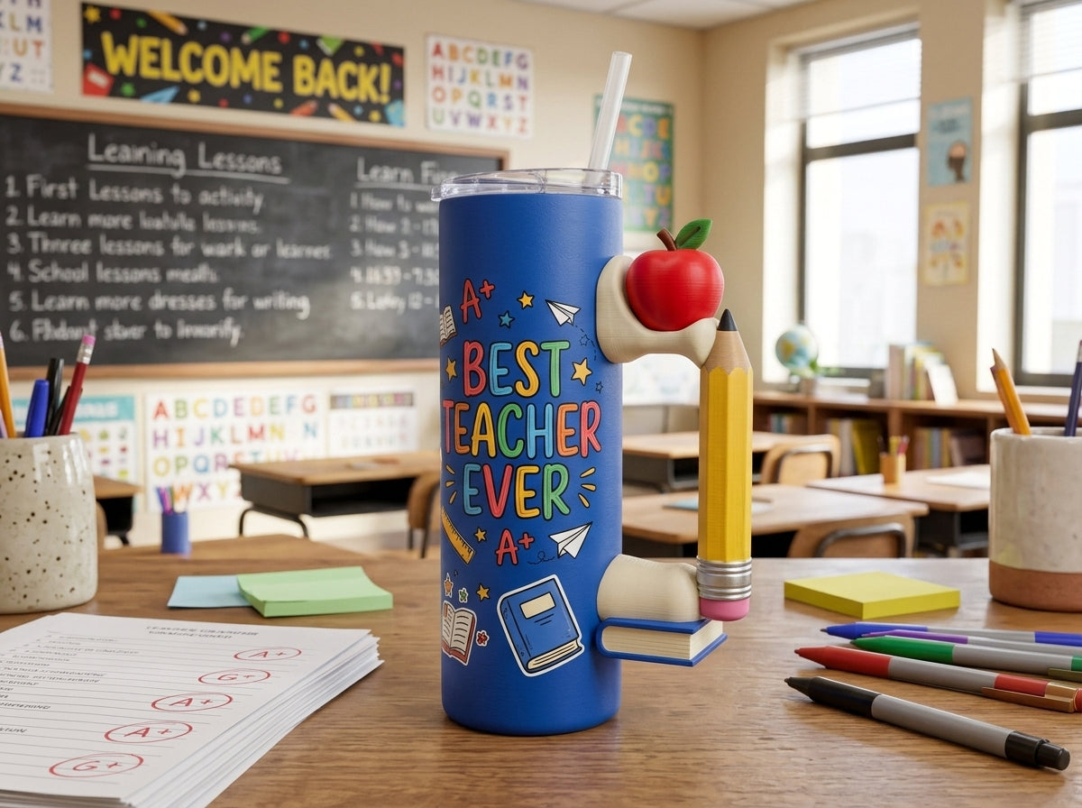 School Daze Series Tumbler Handle 3D Printing STL – Digital Download