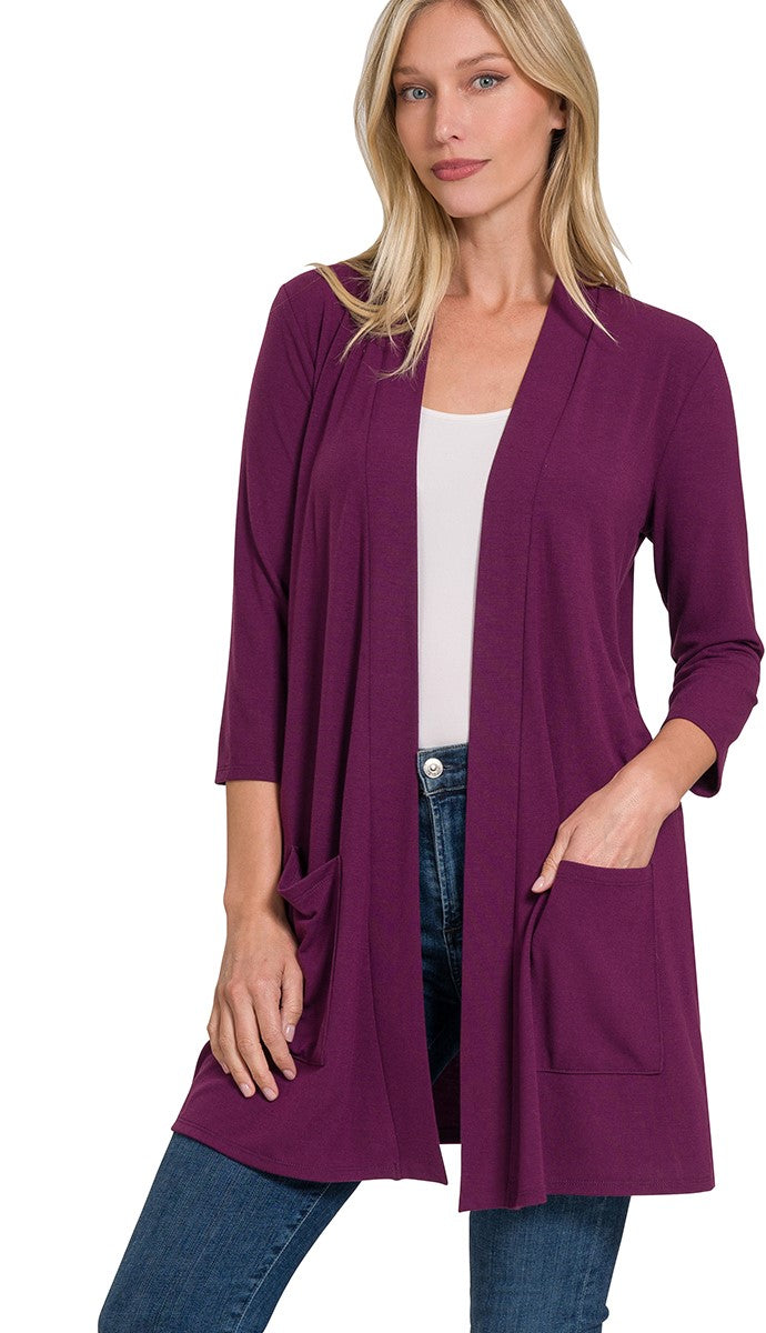 Slouchy Pocket Open Cardigan