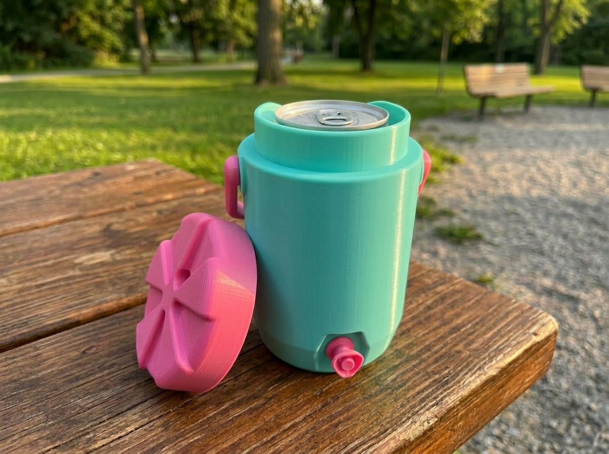 3D Printed Classic Cooler Can Holder - Customizable Colors