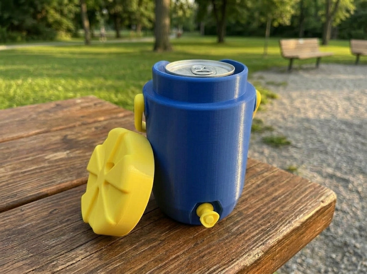 3D Printed Classic Cooler Can Holder - Customizable Colors