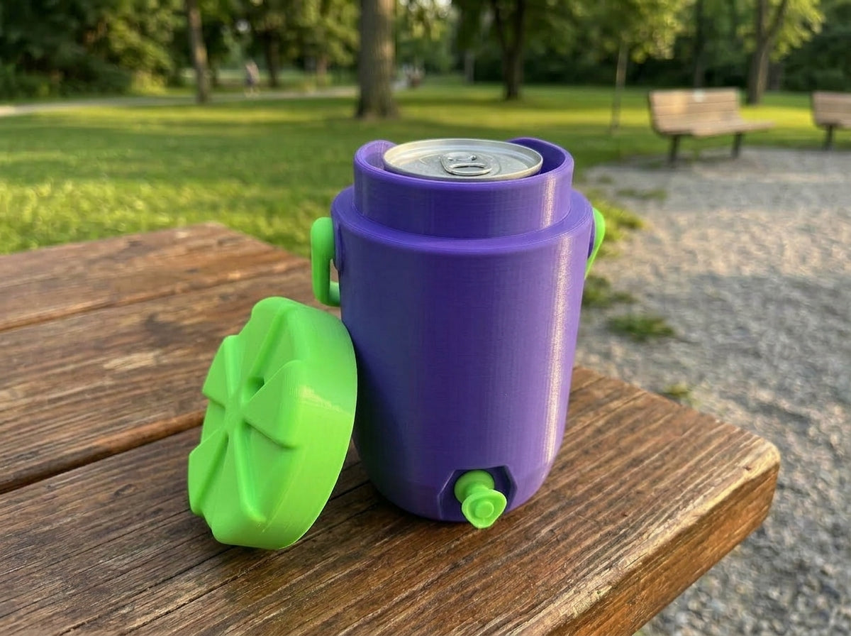 3D Printed Classic Cooler Can Holder - Customizable Colors