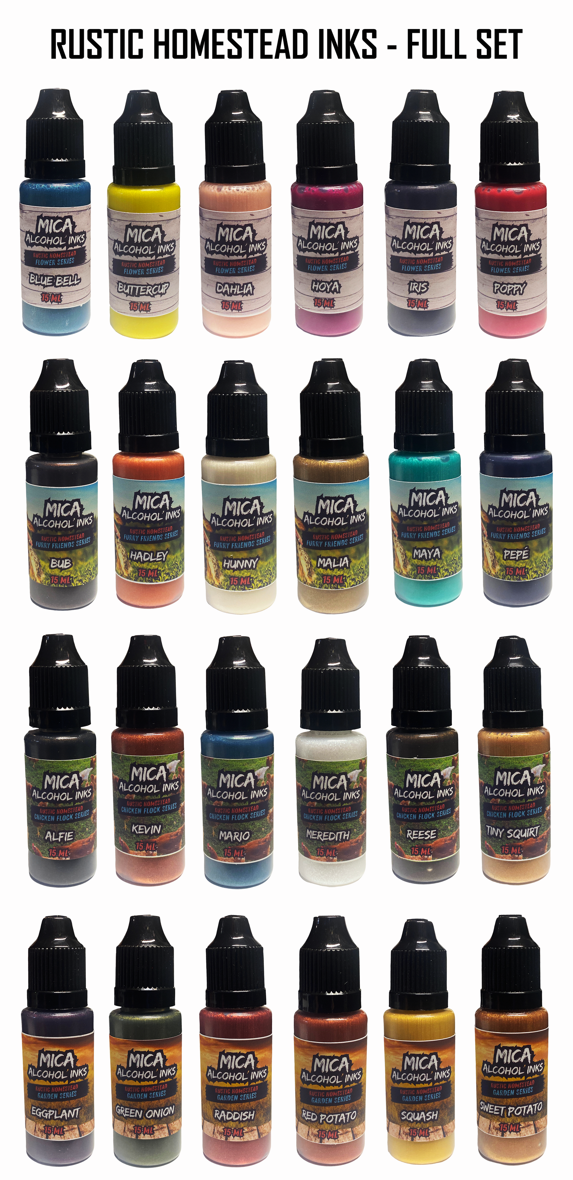 Mishy Lee Alcohol Inks - Rustic Homestead Series Inks - 15mL