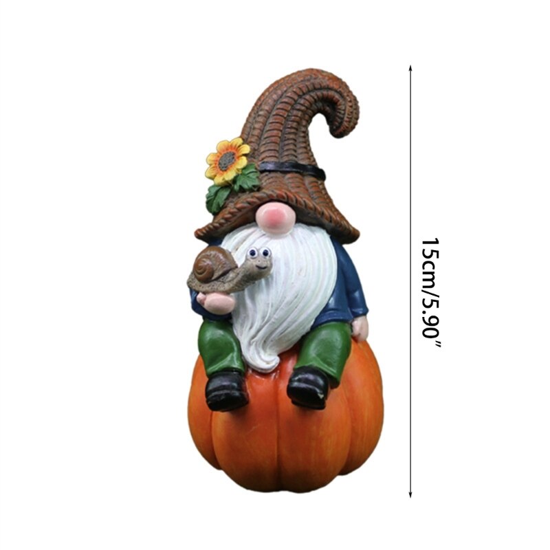 Fall Garden Pumpkin Gnome Statue Resin Outside / Inside