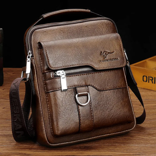 Luxury Male Handbag Leather Side Shoulder Bag For Men Husband Gift Business Messenger Crossbody Bag Men Sling Bag Small Backpack