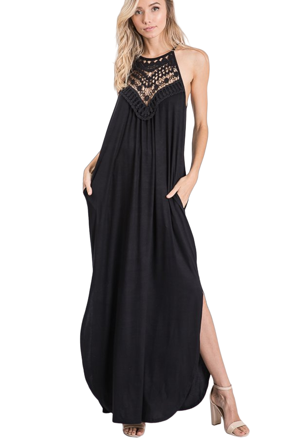 HALTER LACE DRESS