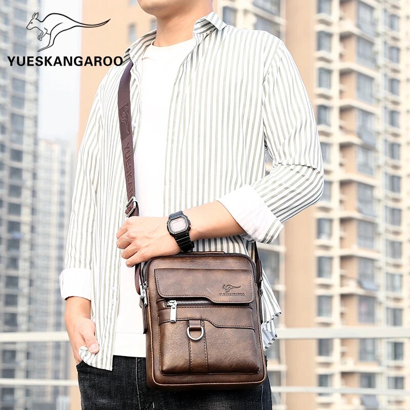 Luxury Male Handbag Leather Side Shoulder Bag For Men Husband Gift Business Messenger Crossbody Bag Men Sling Bag Small Backpack