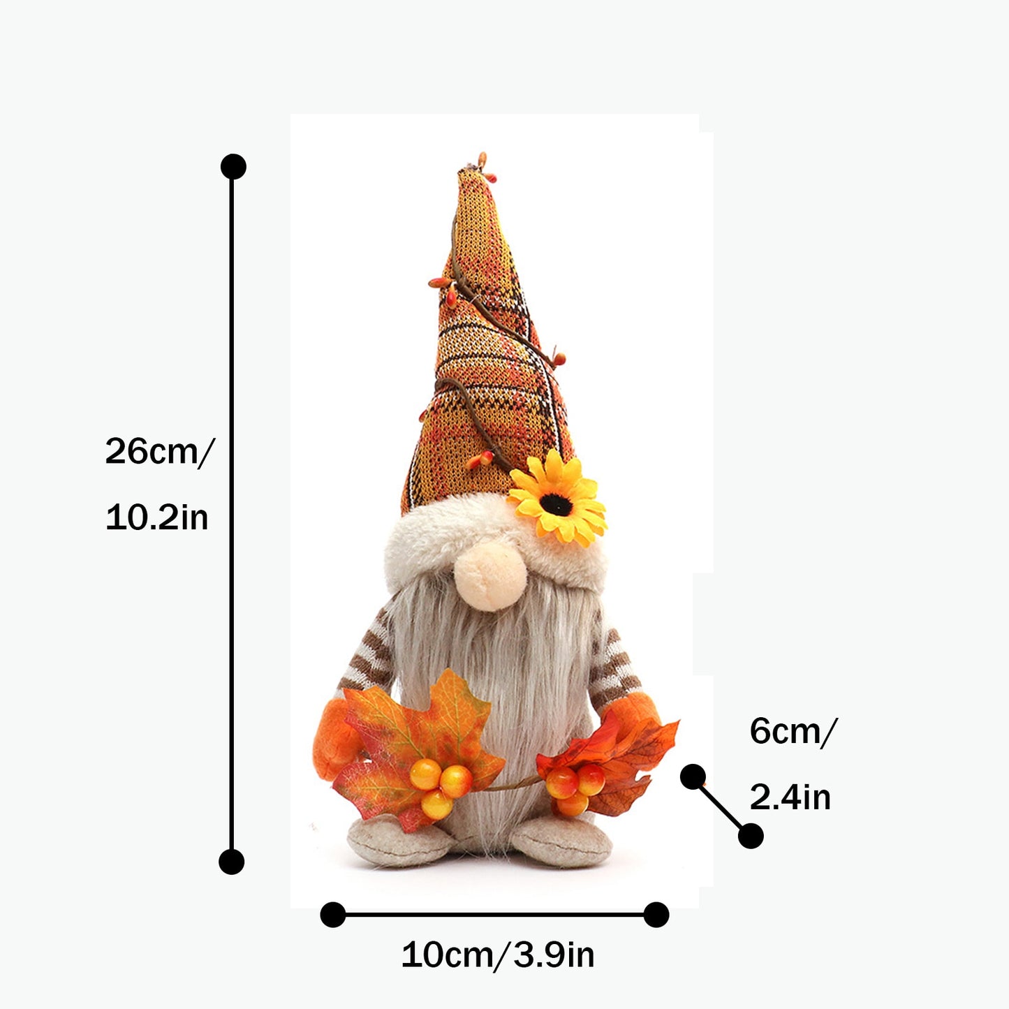 Fall Harvest Gnome Handmade Sunflower Autumn Halloween Decor Plush Felt