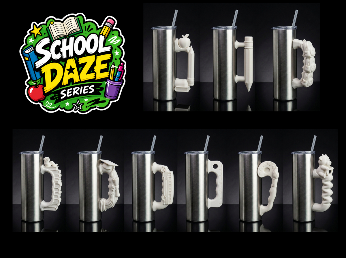 School Daze Series Tumbler Handle 3D Printing STL – Digital Download