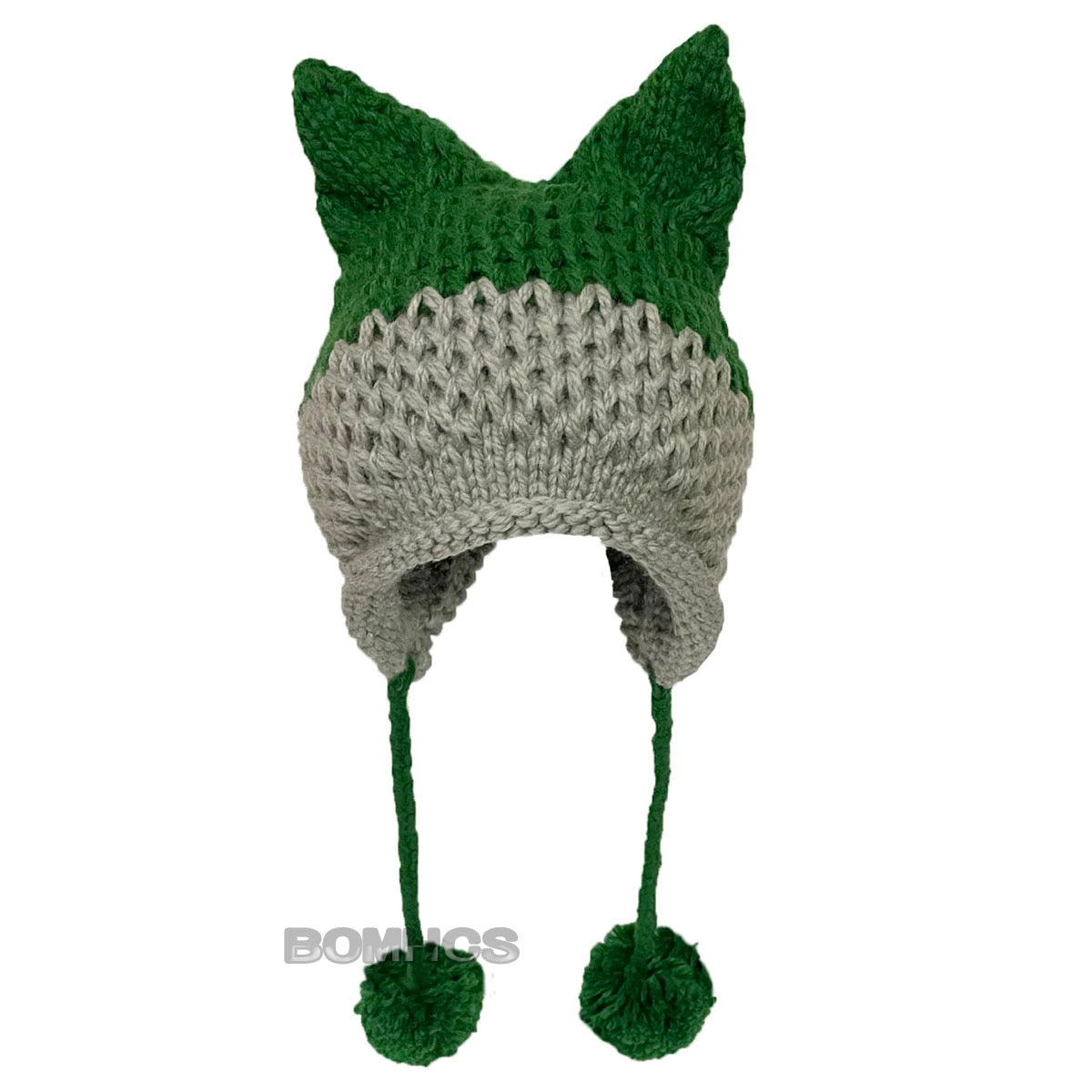 BomHCS Cute Fox Ears Beanie Winter Warm 100% Handmade Knit Hat