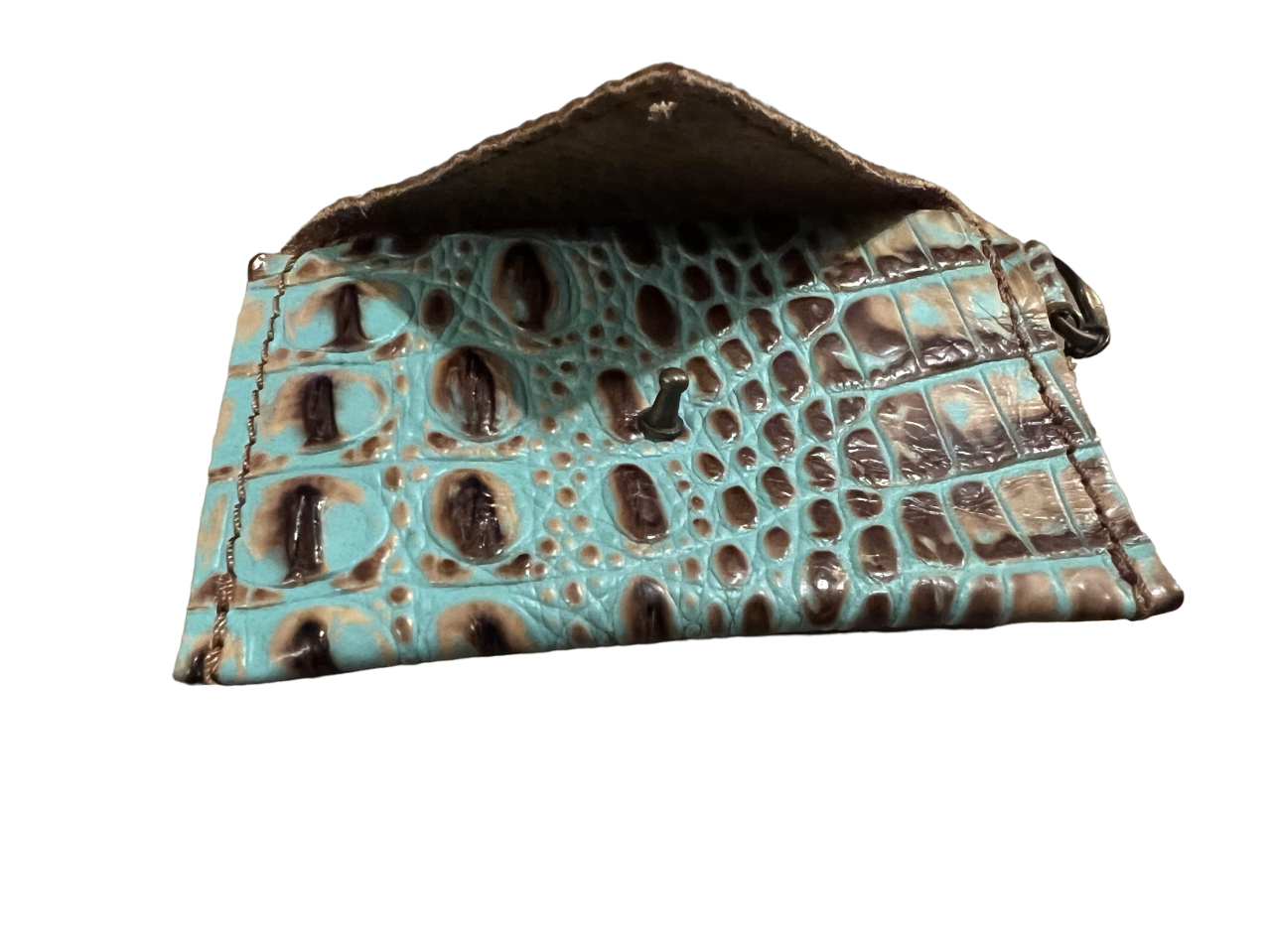 Sierra Credit Card Wallet-Turquoise Gator