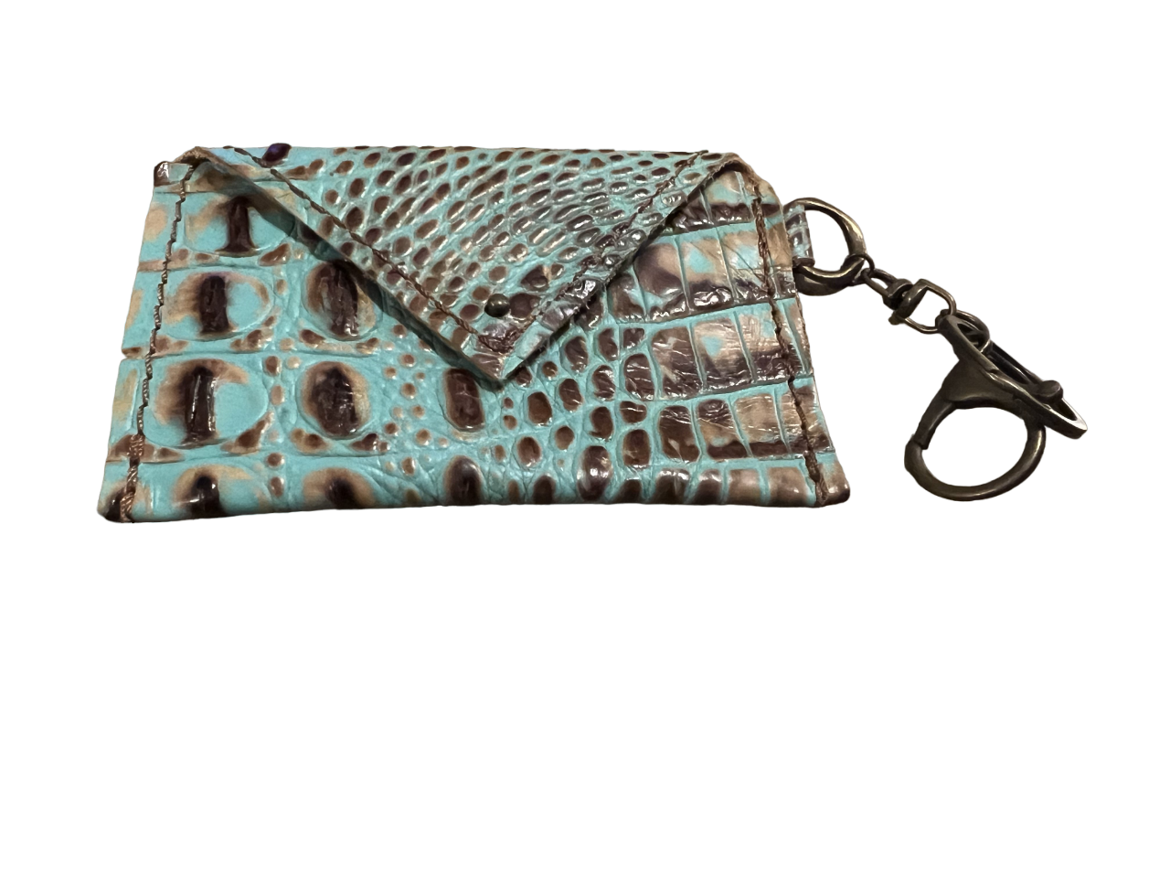 Sierra Credit Card Wallet-Turquoise Gator