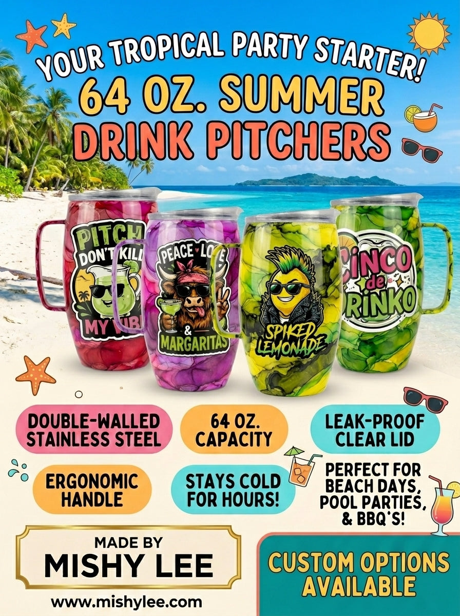 LIVE SHOW Custom Painted Drink Pitcher - 64 Oz