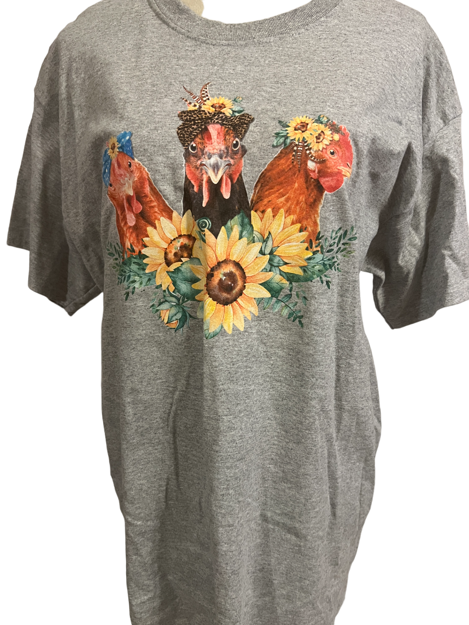 SHORT SLEEVE TRIPE CHICKEN TOP