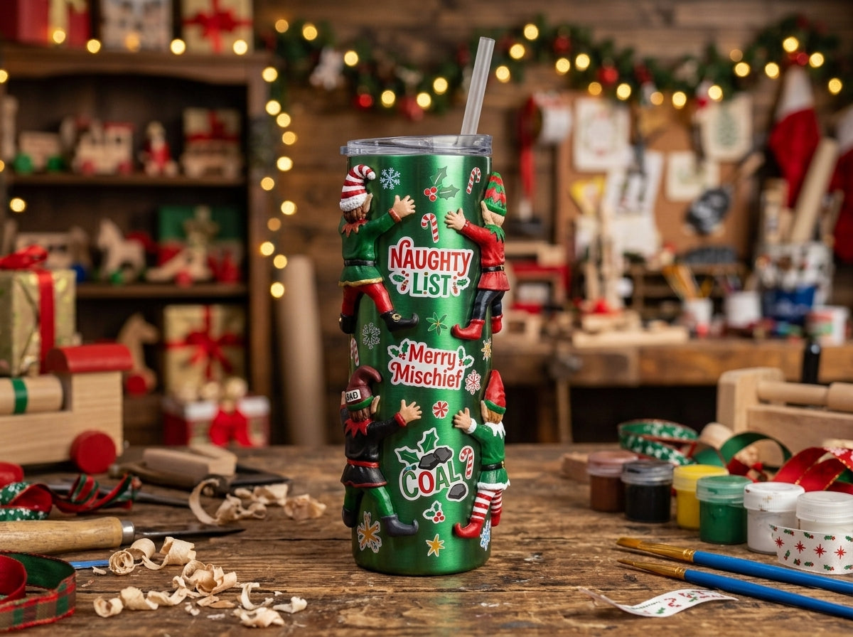 4-Pack Splatted Elfs Tumbler Element 3D Printing STL – Digital Download