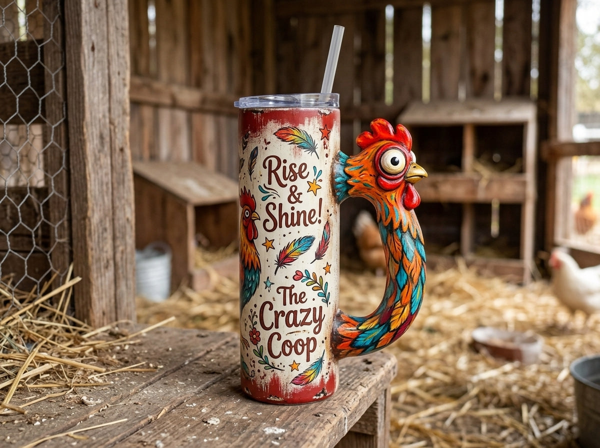 Crazy Chicken V1 Tumbler Handle 3D Printing STL – Digital Download